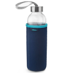 Klaasist veepudel kaanega tumesinine 540 ml