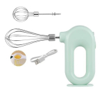 Juhtmeta mini elektrimikser USB-laadimise ja 2 vispliotsikuga, roheline, 1 tk.