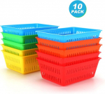 Mini plastmassist hoiukorvid organiseerimiseks, 15,5 &times; 11,5 &times; 6,1 cm, v&auml;rvilised, 10 tk
