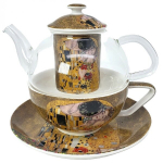 Gustav Klimti elegantne teetass ja teekann.