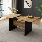 Pikendatav s&ouml;&ouml;gilaud 140-180x80 cm ristk&uuml;likukujuline puiduimitatsiooniga 1 tk