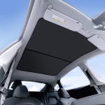 Kokkuvolditav katuse p&auml;ikesekaitse ShowEv Tesla Model Y, must/h&otilde;bedane