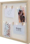 Fotoraam LED-valgustusega, 38x38 cm, MDF, klambritega