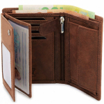 Meeste rahakott NEEDIVYOU RFID-kaitsega ehtsast seemisnahast, konjaki v&auml;rv