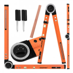 3-&uuml;hes reguleeritav nurgik, lood, kompass 0-270, 500 mm, 2 libelli + pliiats
