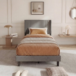 &Uuml;heinimesevoodi 90x200cm liistudest raamiga, linane, moodne stiil, hall