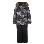 Huppa Poiste talvekomplekt WINTER, Gray Pattern/ Dark Gray