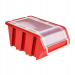 100 x plastist virnastatavat ladustuskasti, virnastatav kast, sorteerimiskast, kaasega kast, m&otilde;&otilde;tmetega 120x195x90, punane