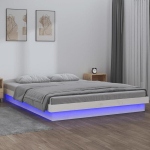 vidaXL LED-voodiraam, valge, 180 x 200 cm, v&auml;ga lai, puit, Valge
