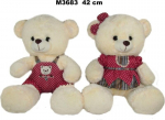 Pehme karu 42cm, istuv, riietega, v&auml;rv 762