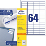 Universaalsed kleebised Avery Ultragrip 48,5x16,9mm, 6400 tk.