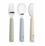 Lassig roostevabast terasest s&ouml;&ouml;giriistade komplekt lastele r&otilde;&otilde;msate puuviljade jaoks