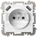 Vestra pistikupesa 2xusb-ga, valge