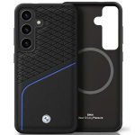 Etui BMW Leather Textured and Smooth MagSafe do Samsung Galaxy S25 czarny