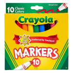 Laiatipulised kooliv&auml;rvimarkerid Crayola markerid 10 v&auml;rvi