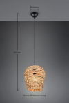 Ripplamp Jean R36221036, must, naturaalne