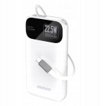 Akupank Powerbank Dudao K31 10000 Mah 22,5 W Pd integreeritud Usb-c kaabliga, valge