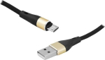 Kabel Usb-a Microusb 1m, must, tugev palmik, kiirlaadimine