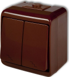 Kaheastmeline l&uuml;liti Ip54 10a pruun pind