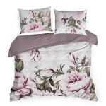 Voodipesukomplekt Eurofirany PEONY lukuga, lilladega violetne, 140x200