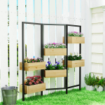 Istutuskast privaatsusekraaniga, 116x20x112 cm, naturaalne puit, teras