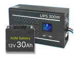 Katkematu toite komplekt k&uuml;ttes&uuml;steemile | Puhas siinuslaine inverter 300W ja 12V 30Ah aku
