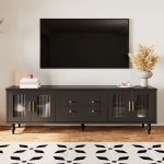 Retro telekapp, kuldsed k&auml;epidemed, klaasuksed, puidust jalad