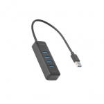 USB-A jaotur Deltaco UH-734 4x USB-A 5 Gbit/s &otilde;huke must