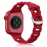 &bdquo;BestAccessories" silikoonrihm A. Watch 4 5 6 7 8 9 10 11 SE 44/45/46 mm Ultra 1 2 3 49 mm, punane