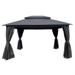 Varikatus Pergola Pawilon 3x4x2,7m seintega, must