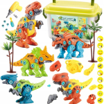 Dinosauruse ehituskomplekt kruvikeerajaga, 3D, Konstruktorius dinozaurai su atsuktuvu, 3D
