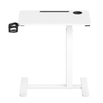Voodilaud 70x40x65-102 cm Valge reguleeritava k&otilde;rgusega puitlaastplaat