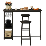 B&Auml;RIKOMPLEKT: LAUD + 2 TOOLI (K&Otilde;RGTOOLI) &ndash; MUST &ndash; LOFT-STIIL / KAASAEGNE 120 CM
