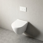 RIMLESS WC-pott, aeglaselt loft, langev istmekate, Duroplast, keerisvooluga loputus, 49 cm