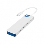 USB-C jaotur Hyper HD5201BUGL, 4-portine, kompaktne, sinine/valge
