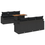 vidaXL Aia Diivanikomplekt padjaga padjaga 7 pcs Must ja pruun