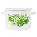Emailpott 5,5 L, "monstera" disain, 22 cm