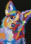 Teemantmosaiigi komplekt 30x40 cm. "Through the eyes of a corgi"