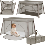 Reisivoodi 2in1 4 cm madratsiga kuni 36 kuud Lionelo Mila Beige Taupe