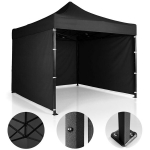 Aiapaviljon 3 seinaga, 3 x 3 m, must, Plonos