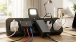 Pikendusjuhe l&uuml;lititega, 5 LED-valgustusega pesa, 8625L, must