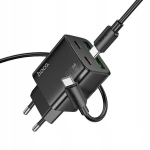 Hoco N52 20w Usb-a/usb-c laadija Lightning kaabliga, must
