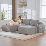 Moodulkardinsofa, 3 istekohta, 268x174x80 cm, 2 taburetti