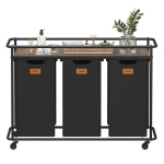 Pesukorv 104x33x79,5 cm Must-Pruun Teras