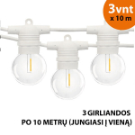 V&auml;litingimustes kasutatav valguskett (LED tuled) 30 m Glow valge
