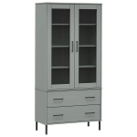 vidaXL raamatukapp metalljalgadega hall 85x35x172,5 cm t&auml;ispuit "OSLO"