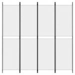 vidaXL 4 paneeliga ruumijagaja, valge, 200x200 cm, kangas