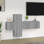 VidaXL 3-osaline telerikappide komplekt, hall, tehispuit