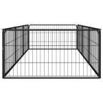 vidaXL 8 paneeliga koera m&auml;nguaed must 100x50 cm pulberv&auml;rvitud teras
