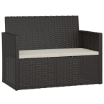 vidaXL aiapink patjadega, must, 105 cm, pol&uuml;rotang, Must